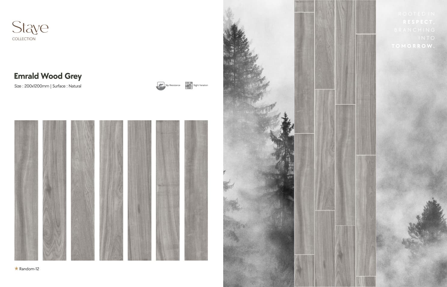 Stave Emrald Wood Grey 200x1200mm