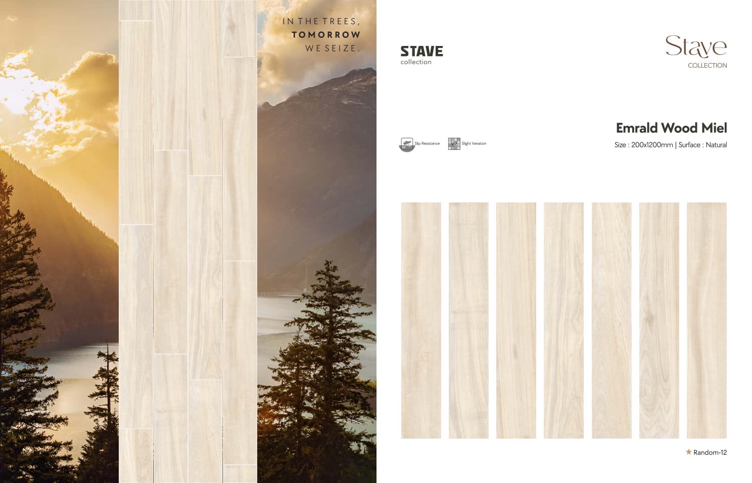 Stave Emrald Wood Miel 200x1200mm