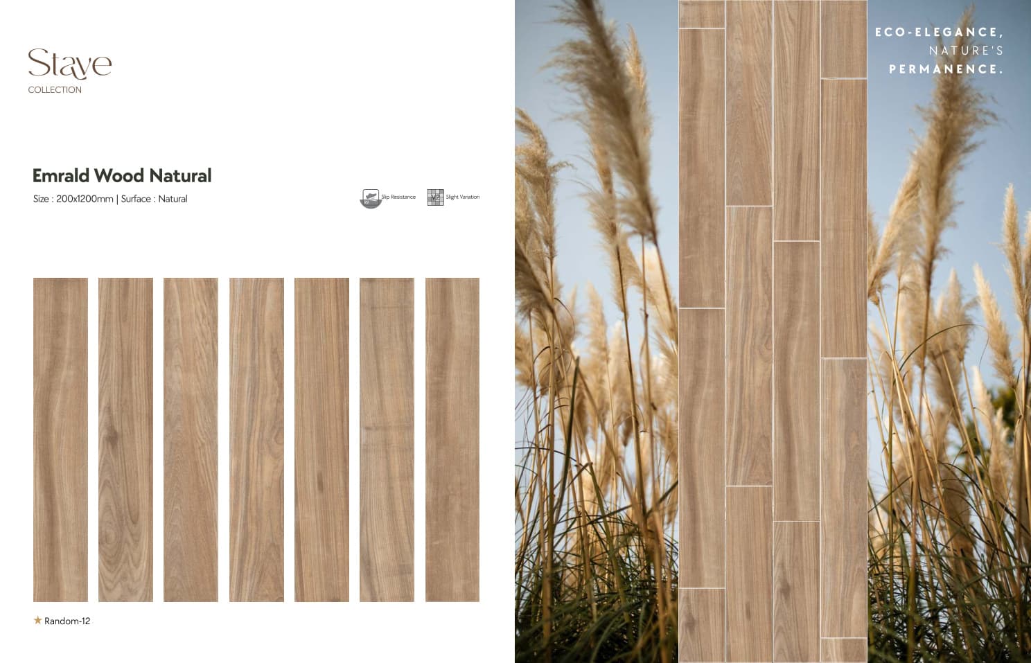 Stave Emrald Wood Natural 200x1200mm