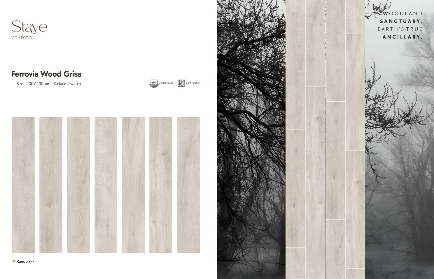 Stave Ferrovia Wood Griss 200x1200mm