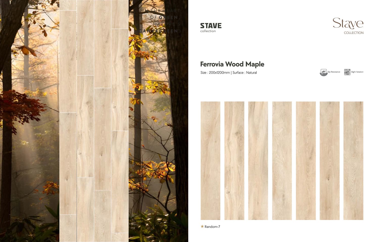 Stave Ferrovia Wood Maple 200x1200mm