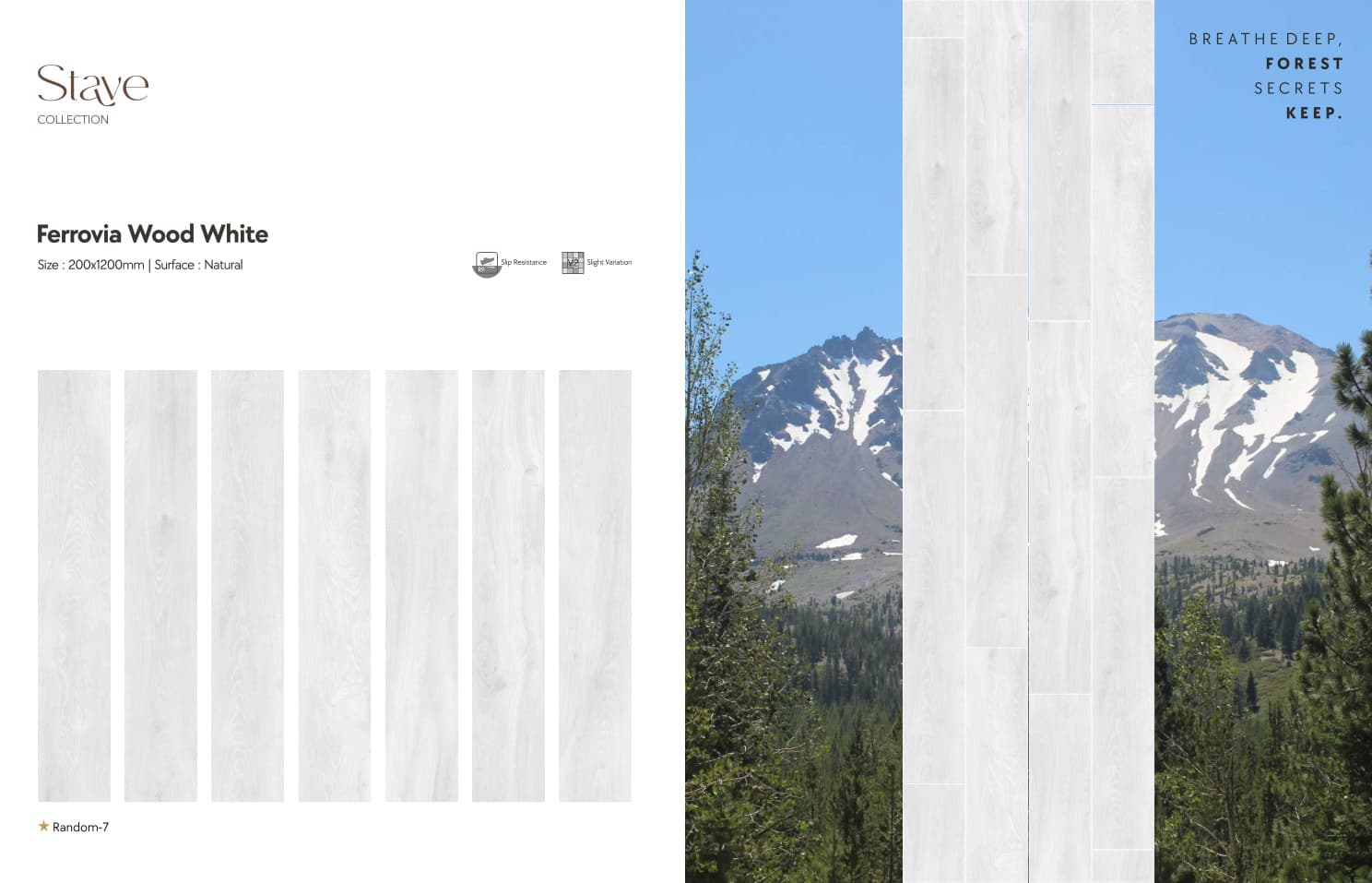 Stave Ferrovia Wood White 200x1200mm