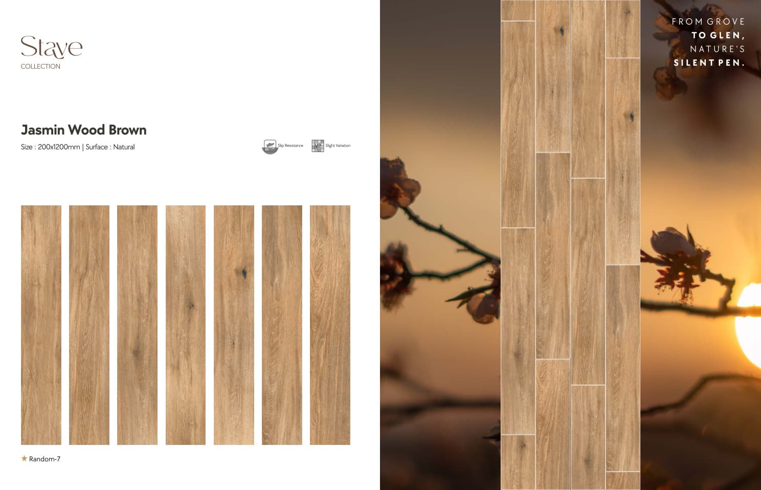 Stave Jasmin Wood Brown 200x1200mm