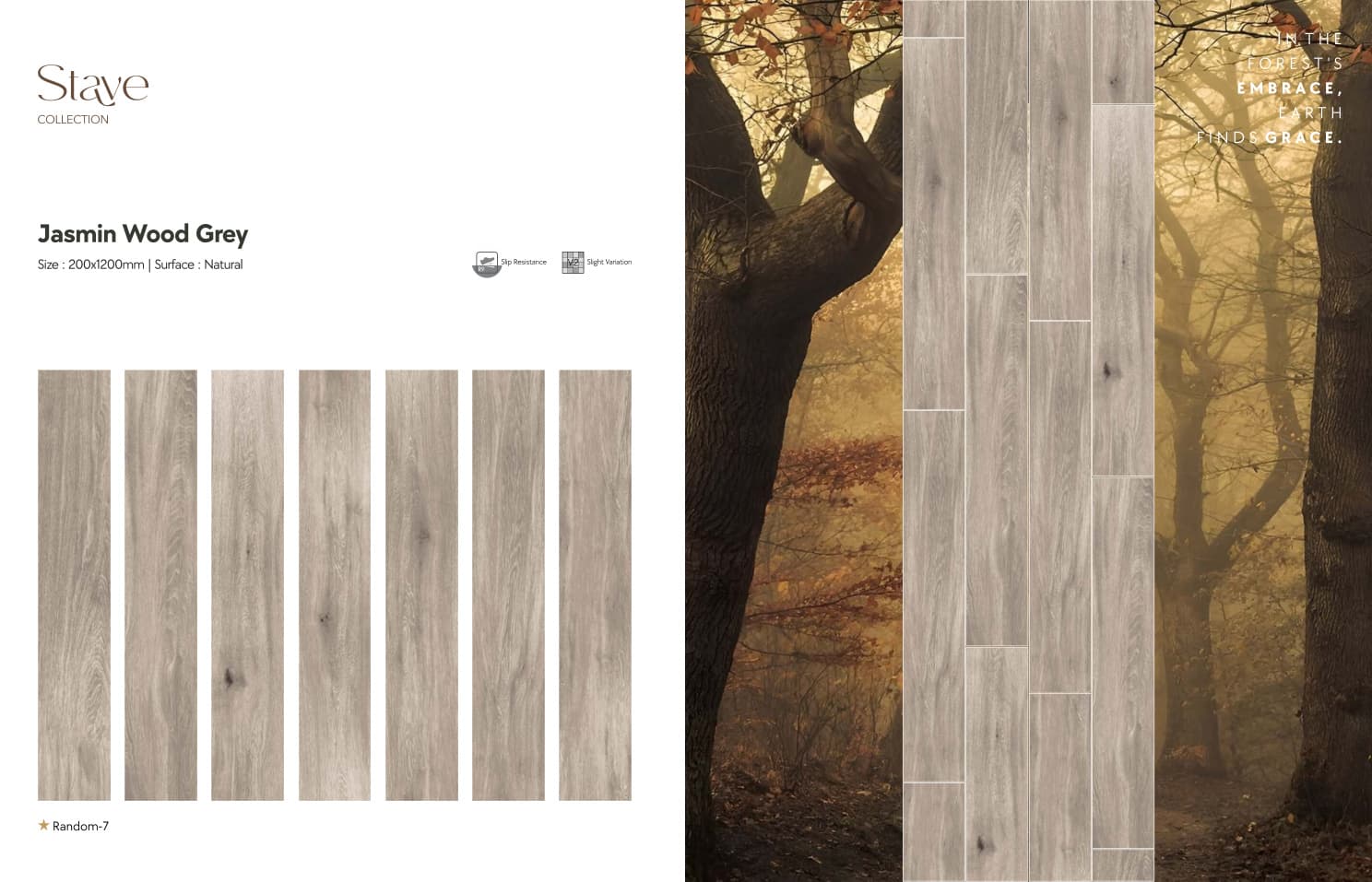 Stave Jasmin Wood Grey 200x1200mm