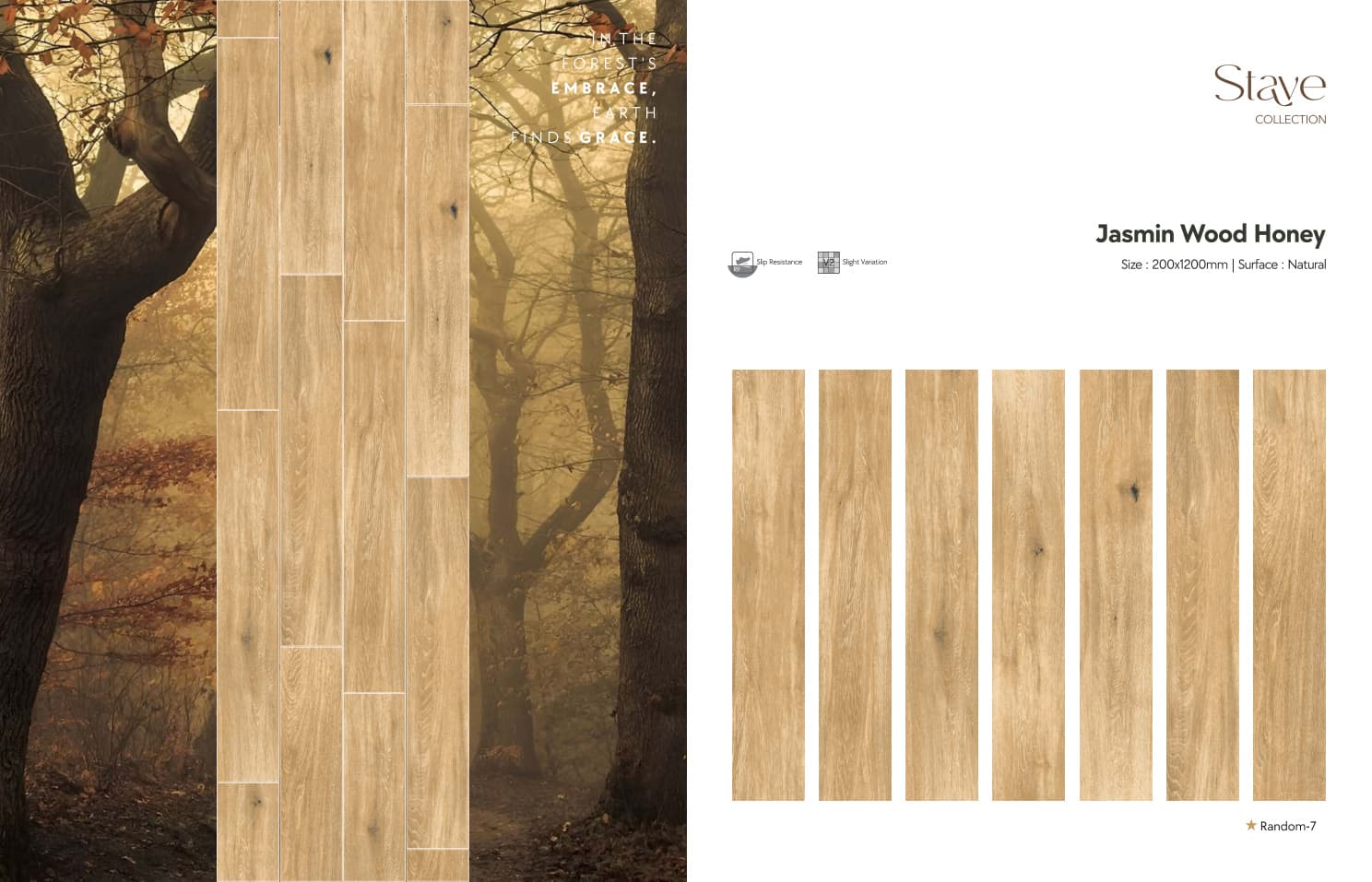 Stave Jasmin Wood Honey 200x1200mm