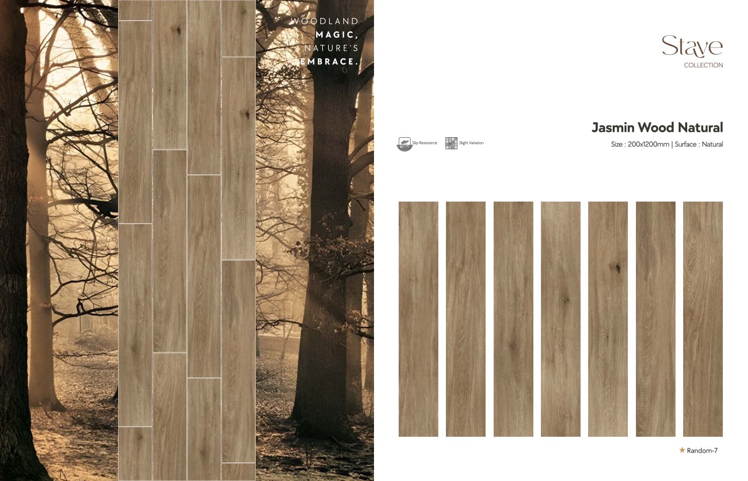 Stave Jasmin Wood Natural 200x1200mm