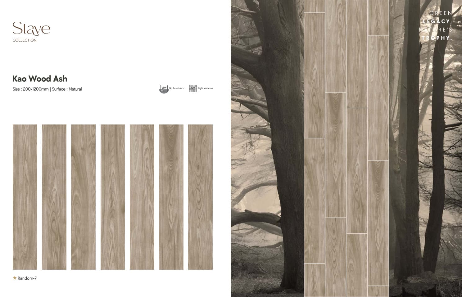 Stave Kao Wood Ash 200x1200mm