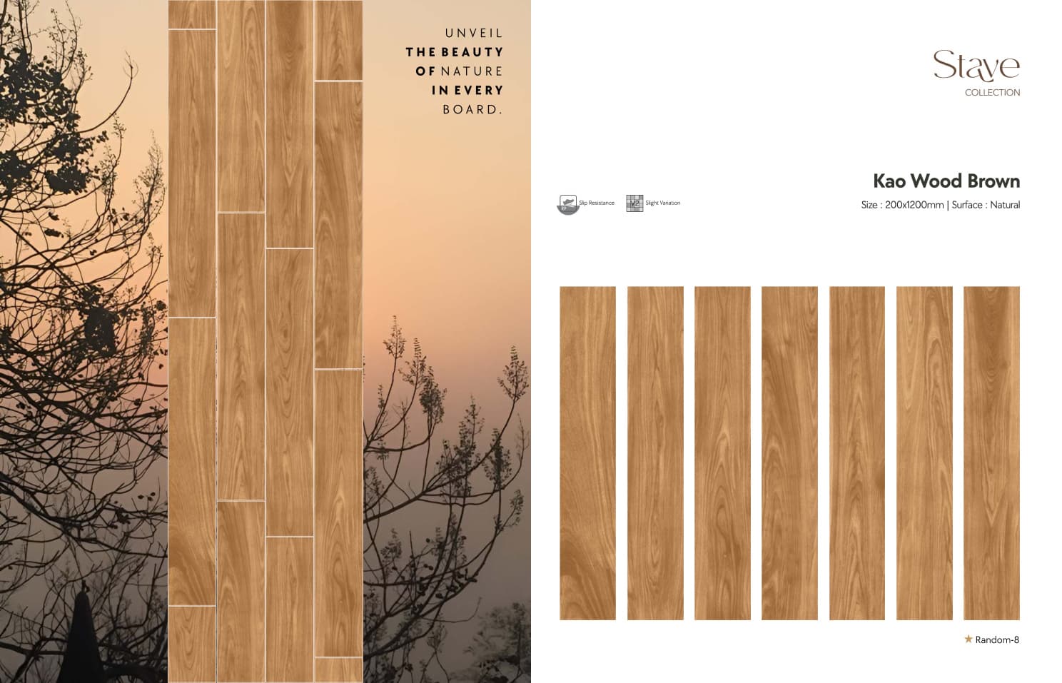 Stave Kao Wood Brown 200x1200mm