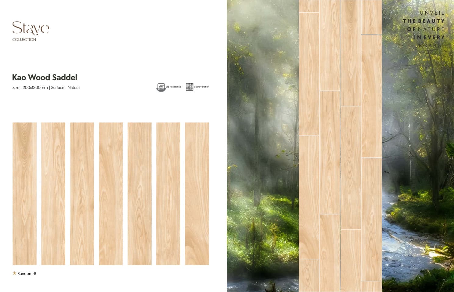 Stave Kao Wood Saddel 200x1200mm