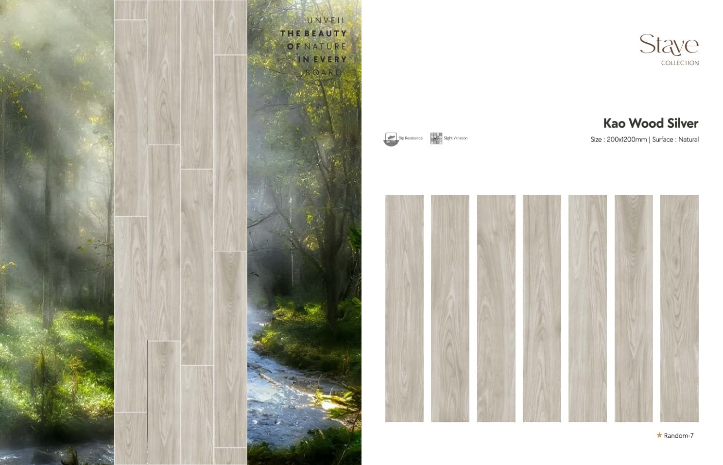 Stave Kao Wood Silver 200x1200mm