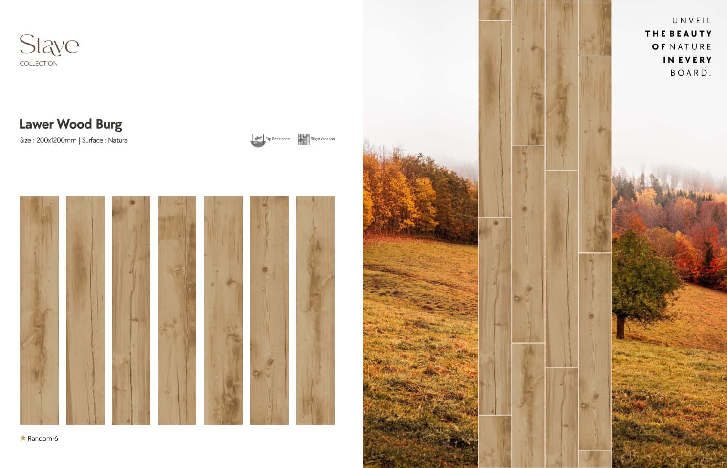 Stave Lawer Wood Burg 200x1200mm