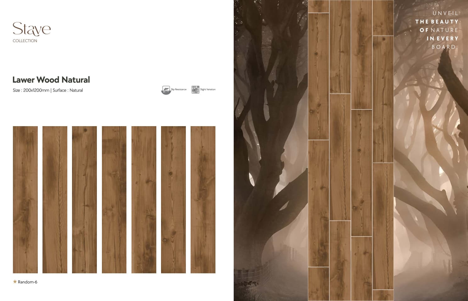 Stave Lawer Wood Natural 200x1200mm