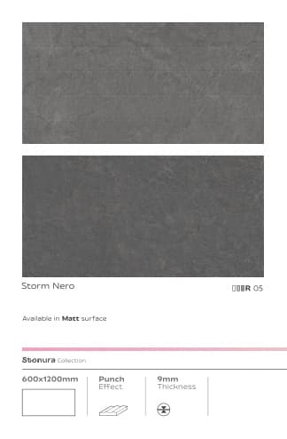 Stonura Storm Nero 600x1200mm