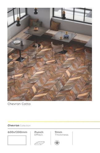 Chevron Chevron Cotto 600x1200mm