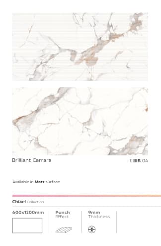 Chisel Brilliant Carrara 600x1200mm
