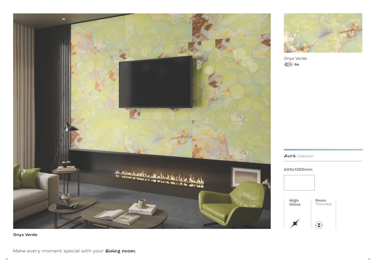 Aura Onyx Verde 600x1200mm