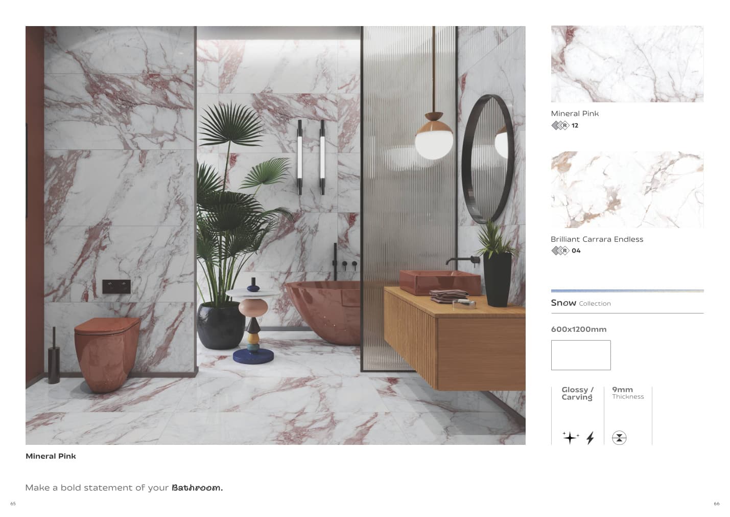 Snow Brilliant Carrara Endless 600x1200mm