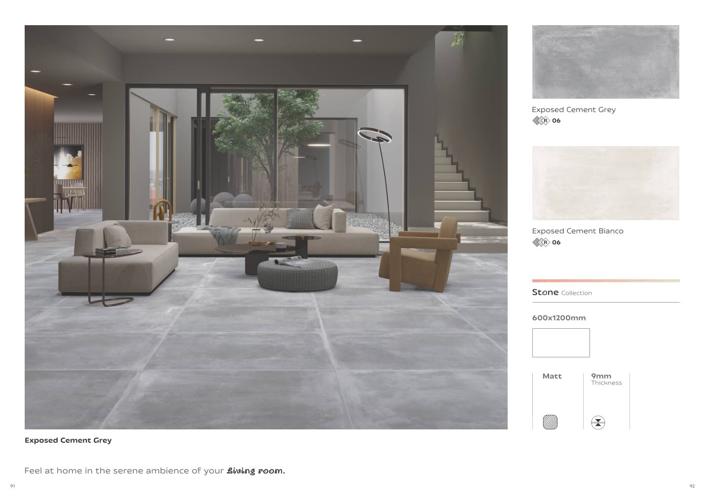 Stone Exposed Cement Bianco 600x1200mm