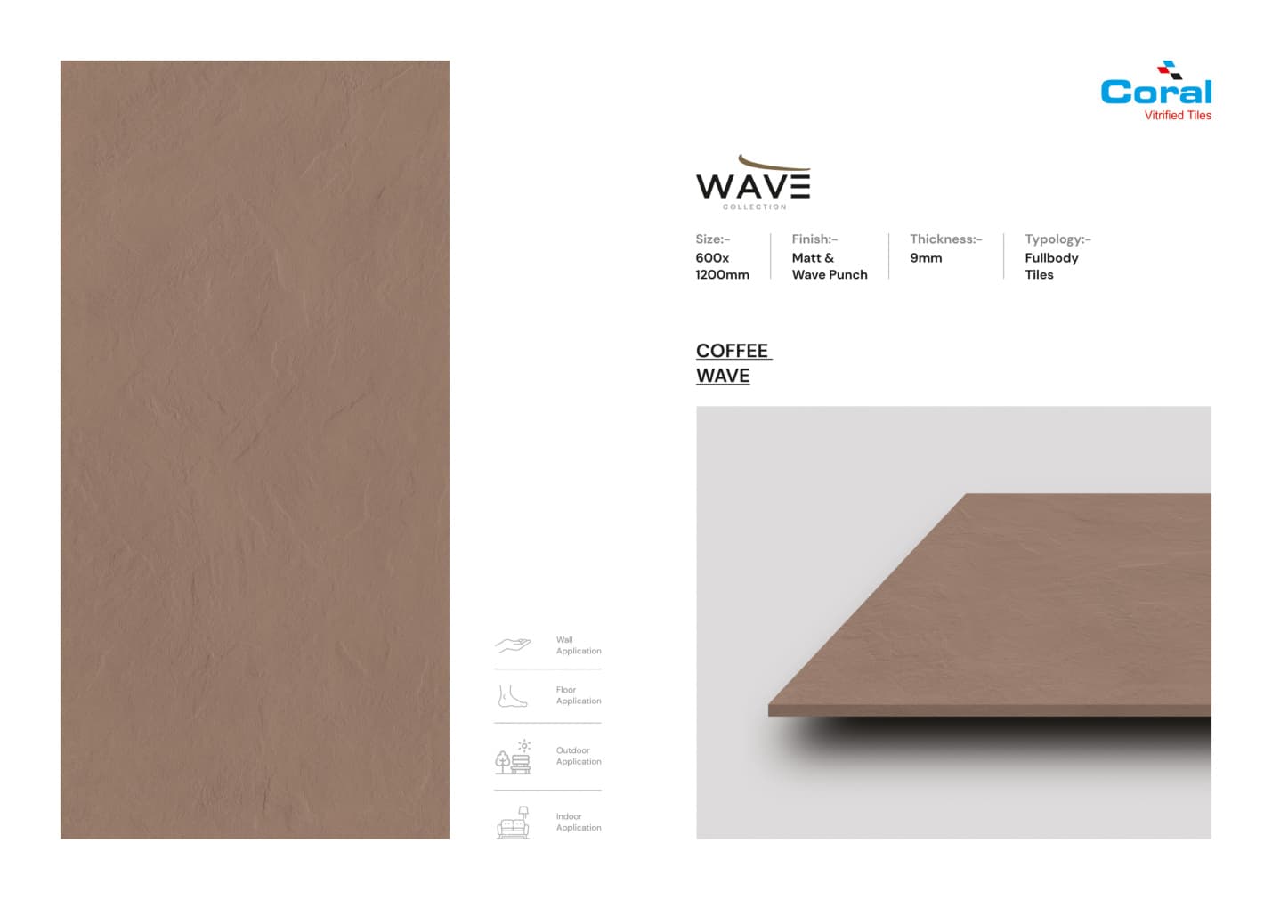 Wave Coffee Wave 600x1200mm