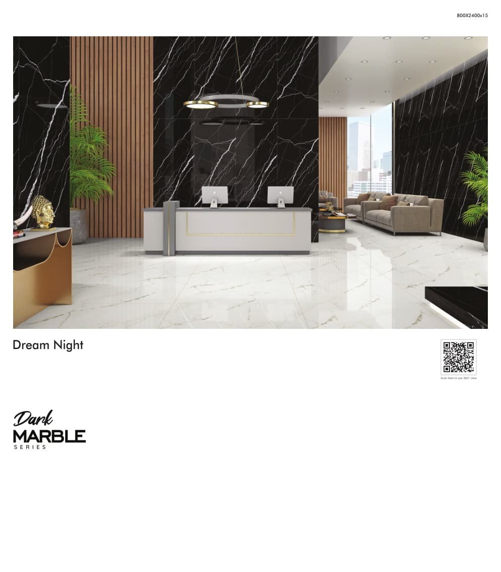Dark Marble Dream Night 800x2400mm