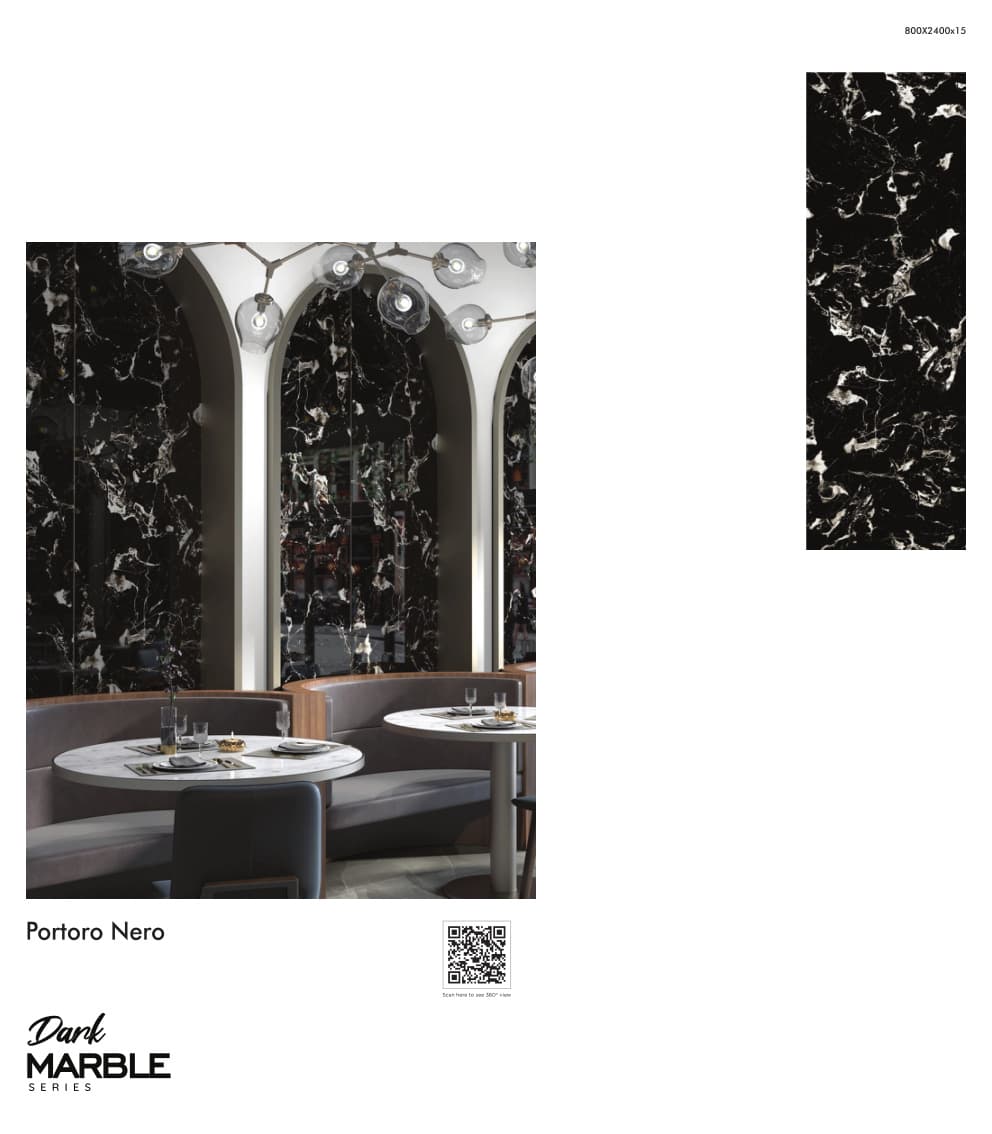 Dark Marble Portoro Nero 800x2400mm