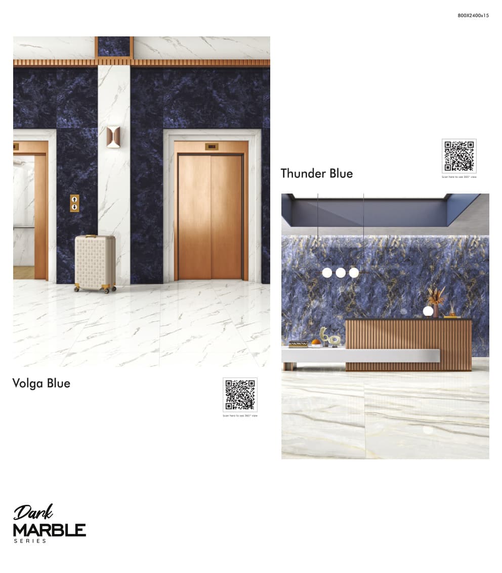 Dark Marble Volga Blue 800x2400mm