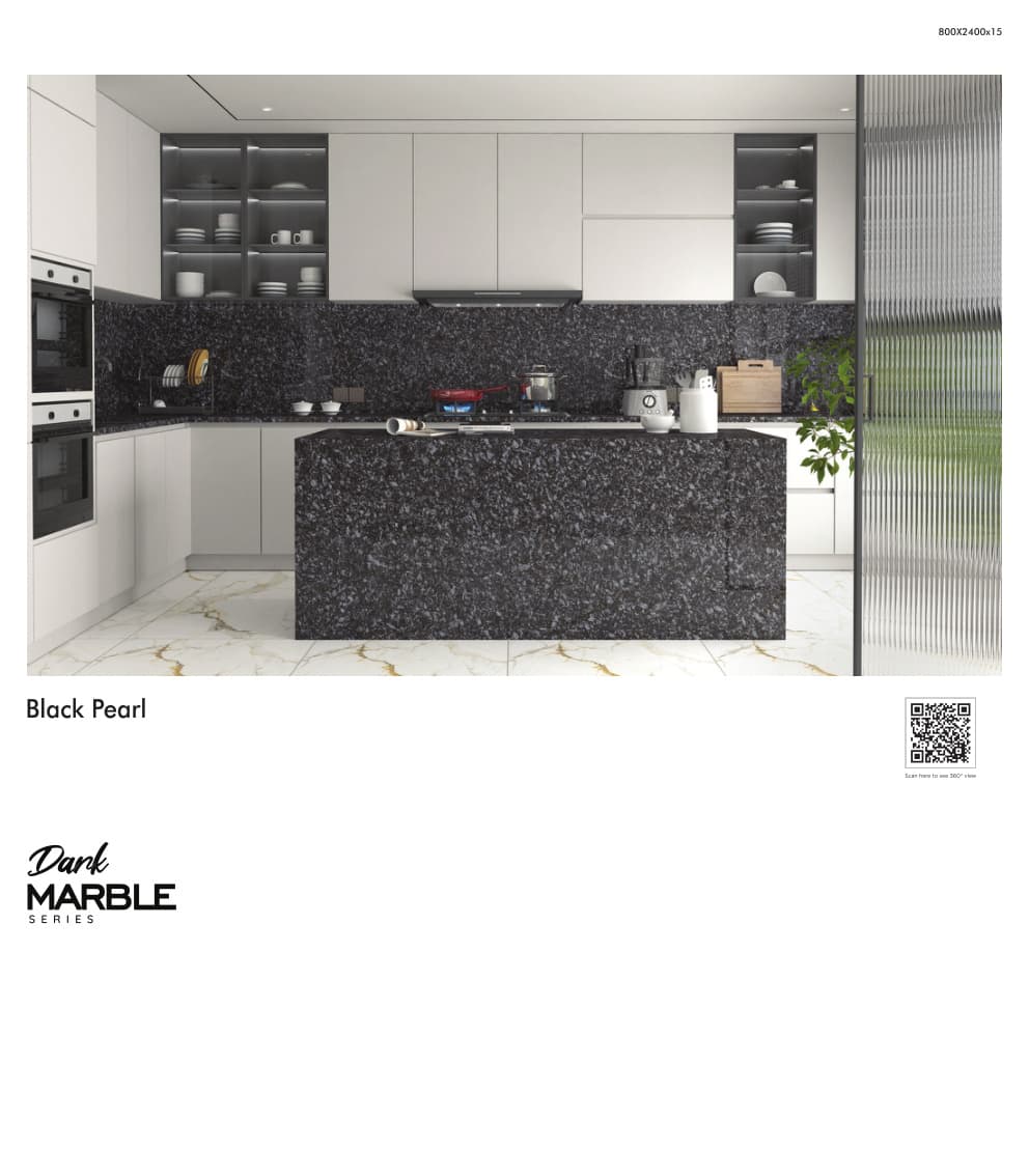 Dark Marble Black Pearl 800x2400mm