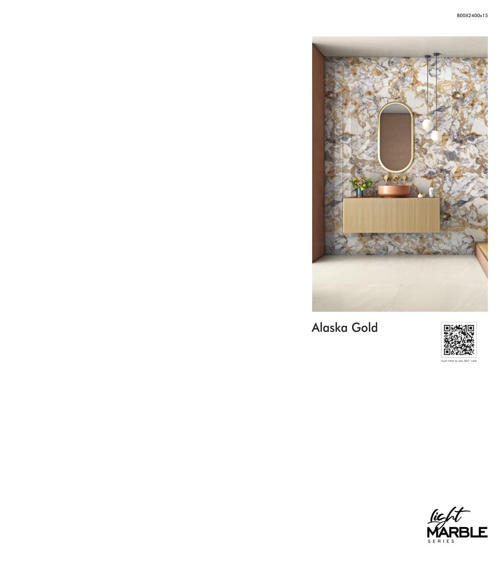 Light Marble Alaska Gold 800x2400mm