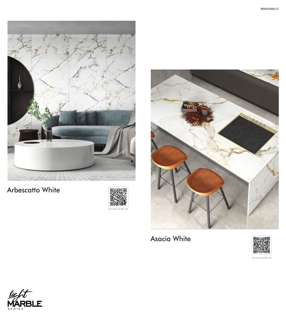 Light Marble Arbescatto White 800x2400mm