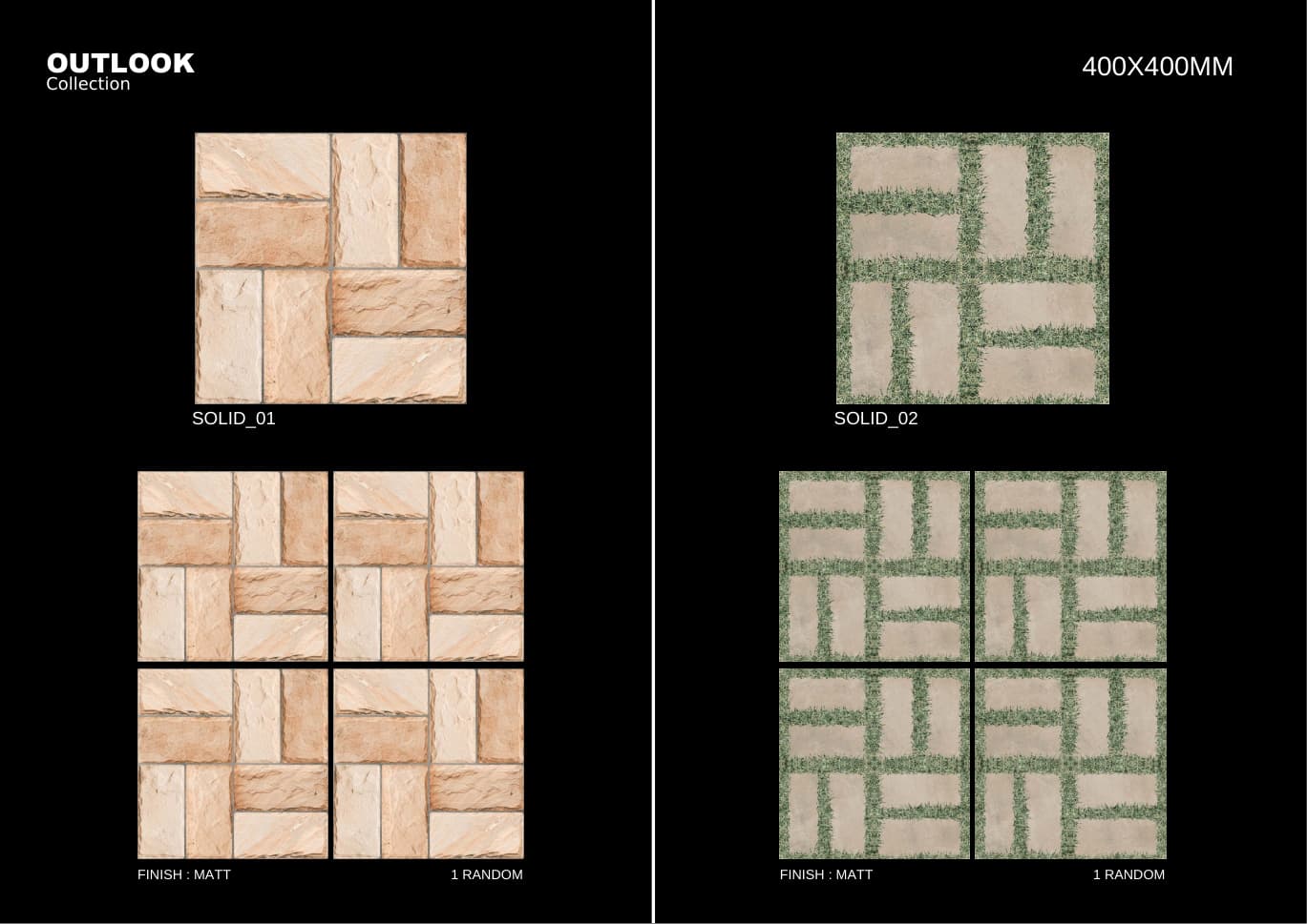 Solid 400x400mm outdoor tile
