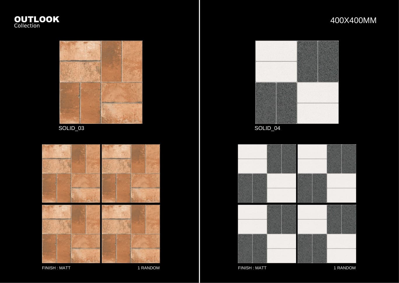 Solid 400x400mm outdoor tile