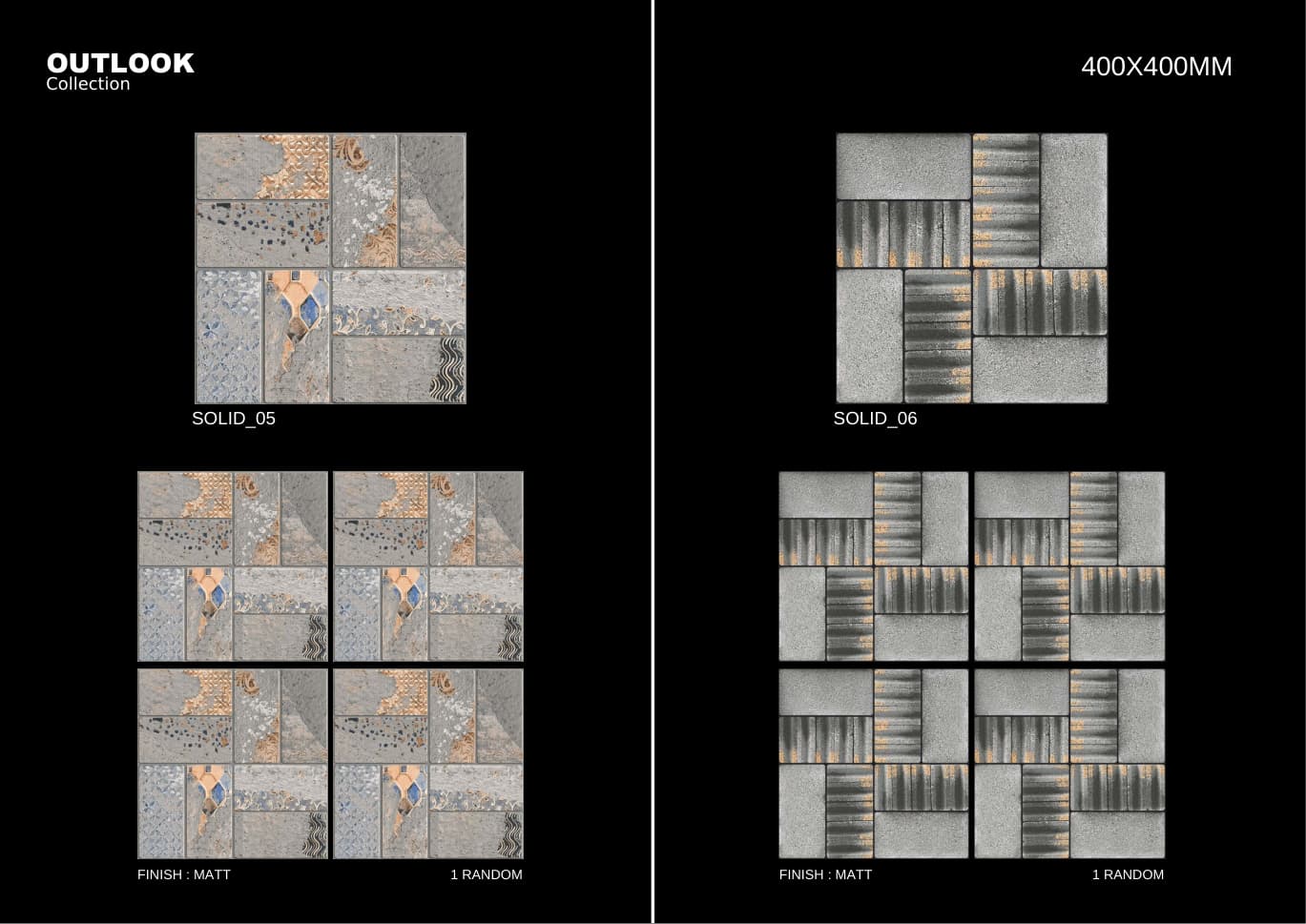 Solid 400x400mm outdoor tile