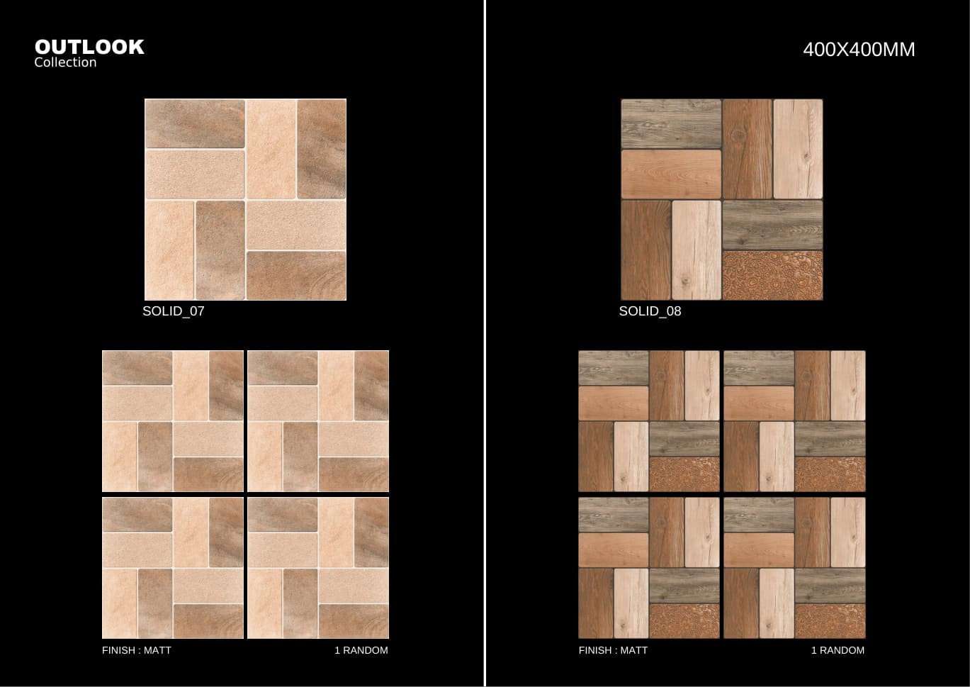 Solid 400x400mm outdoor tile