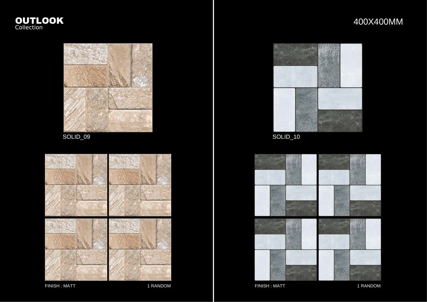 Solid 400x400mm outdoor tile
