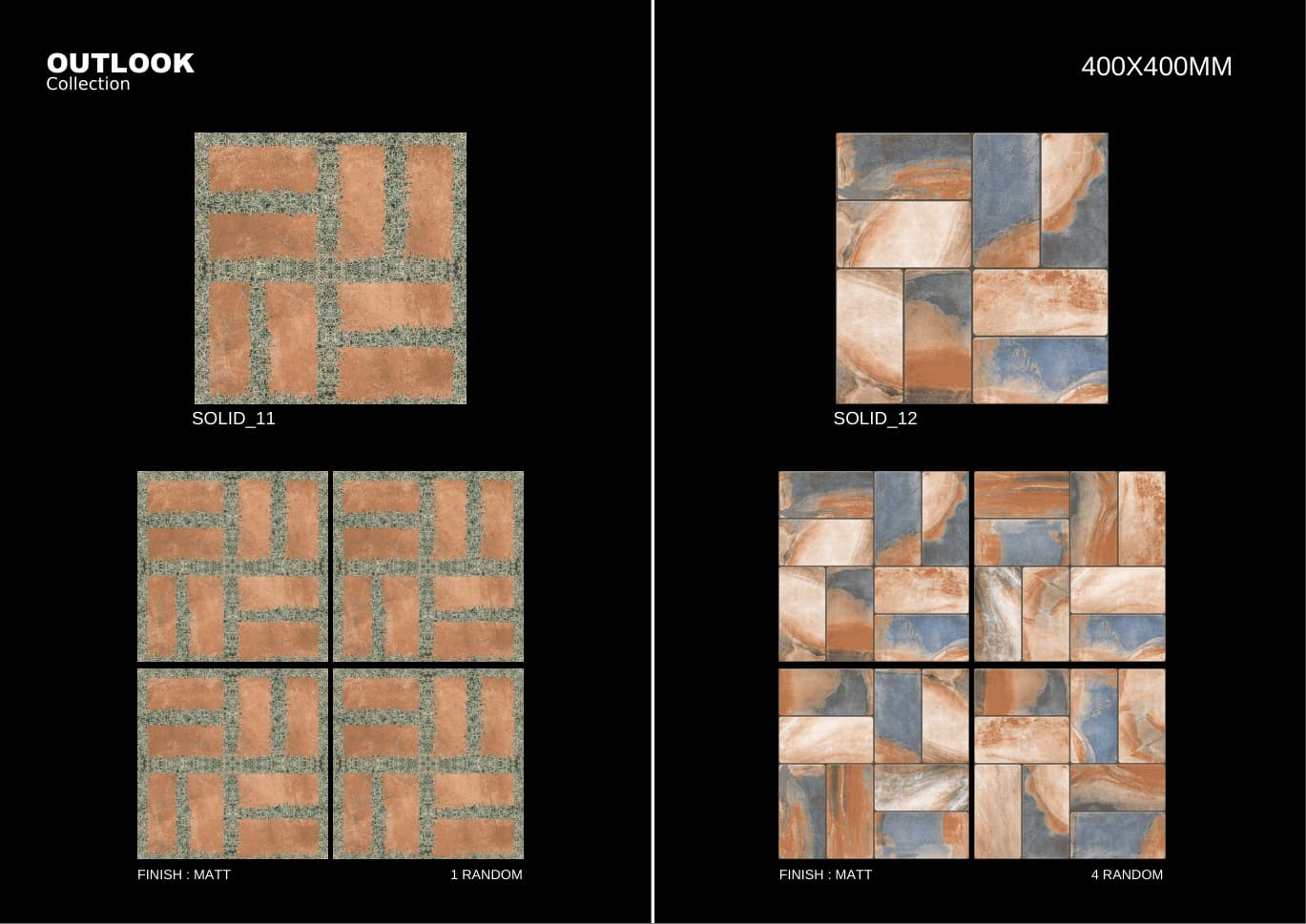 Solid 400x400mm outdoor tile