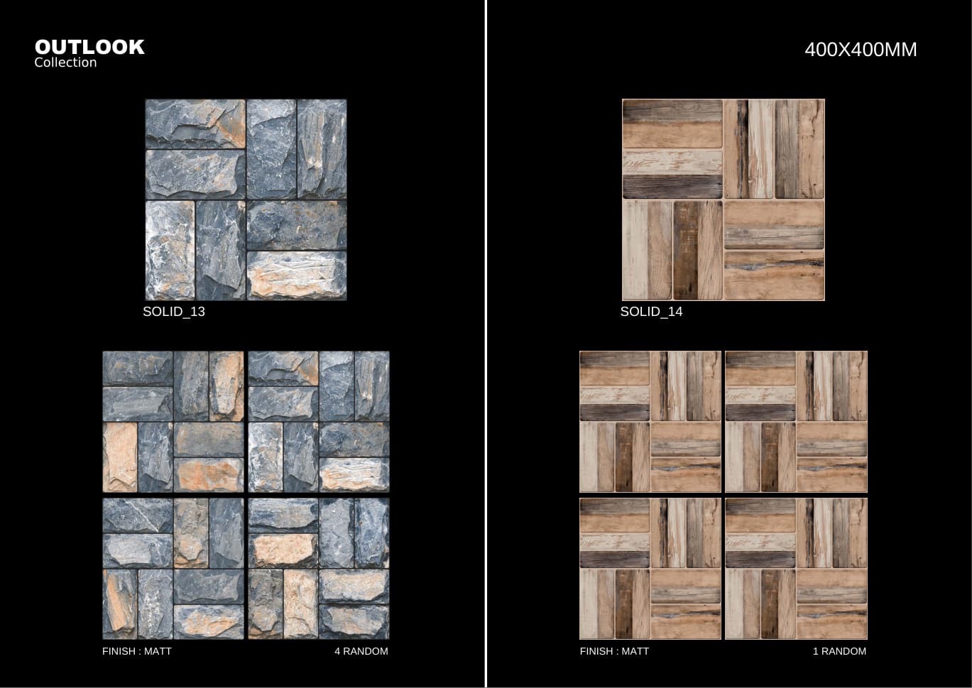 Solid 400x400mm outdoor tile