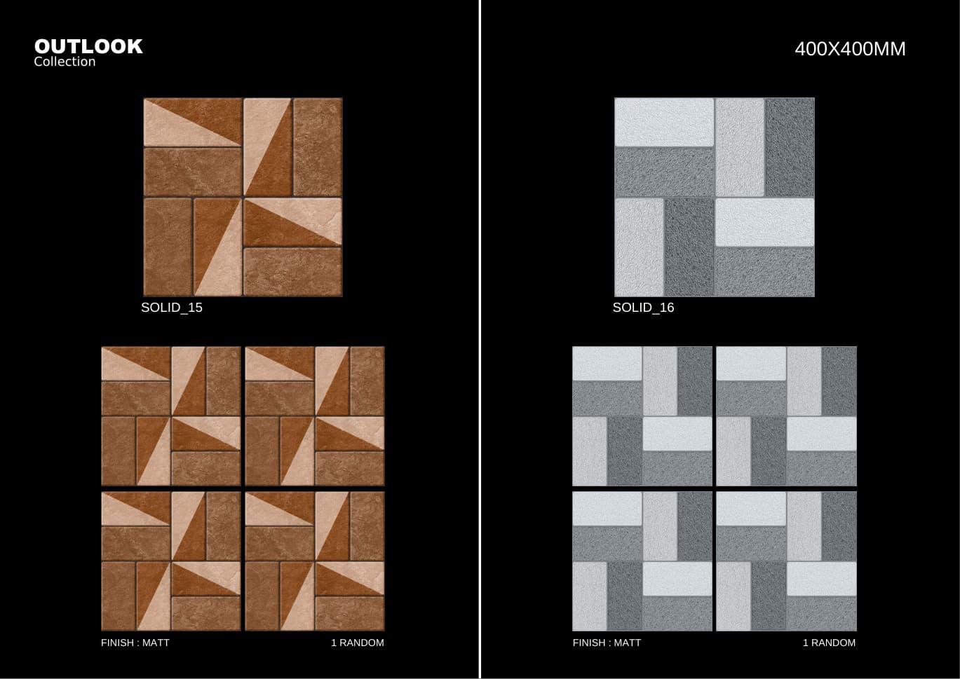 Solid 400x400mm outdoor tile