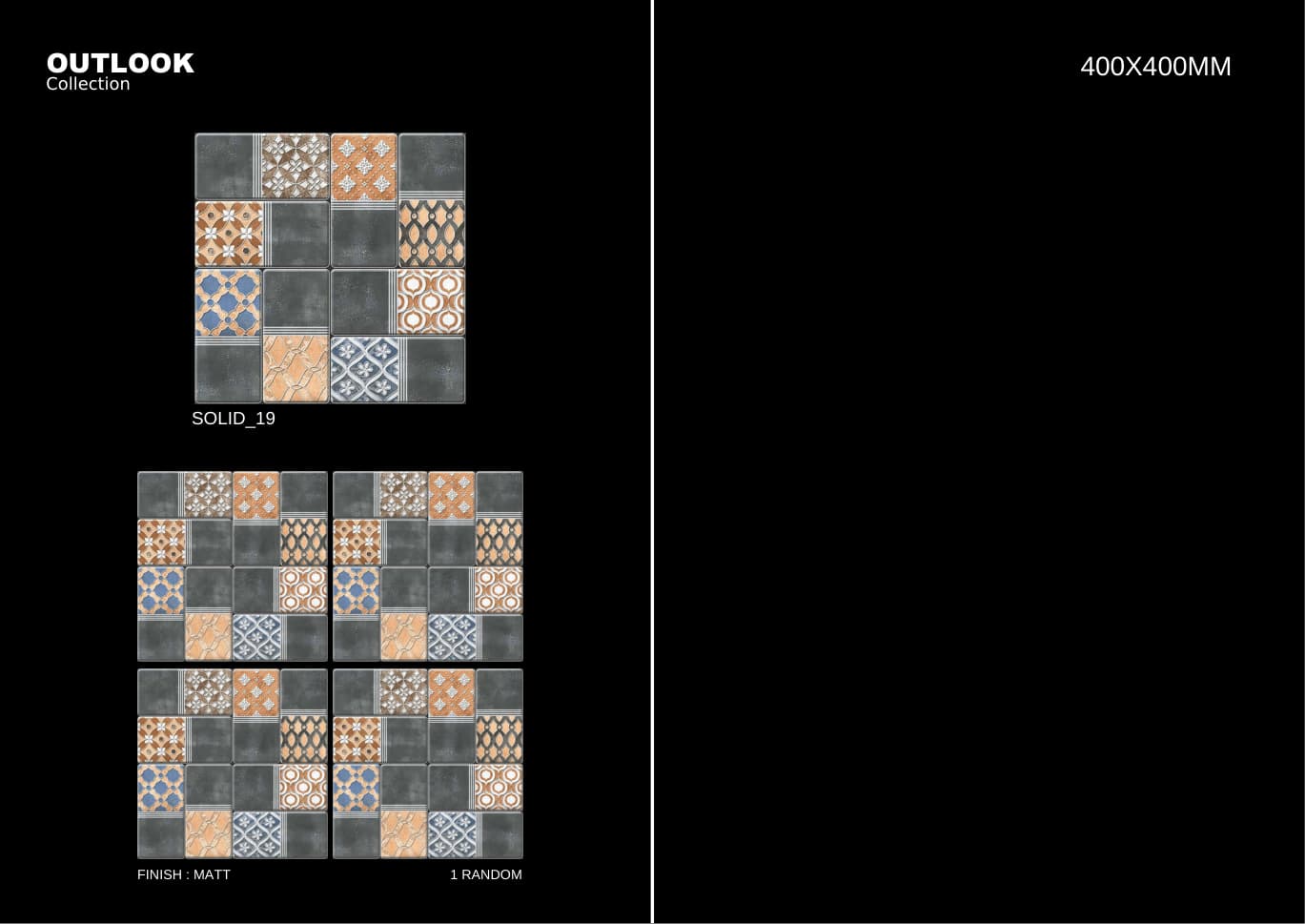 Solid 400x400mm outdoor tile