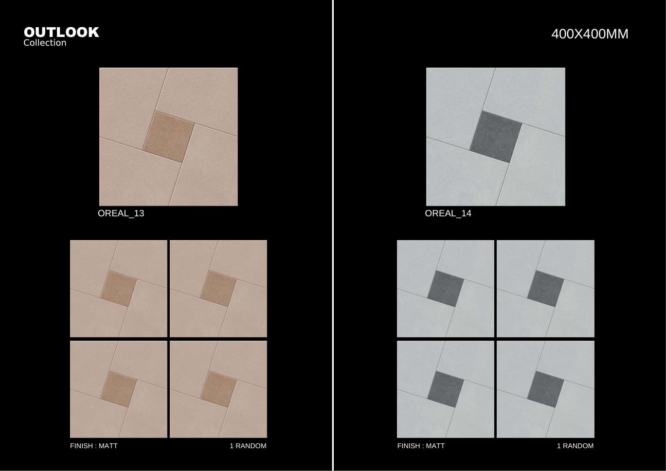 Oreal 400x400mm outdoor tile