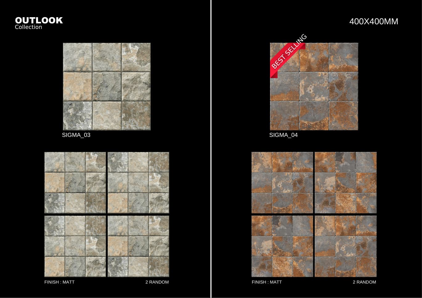 Sigma 400x400mm outdoor tile
