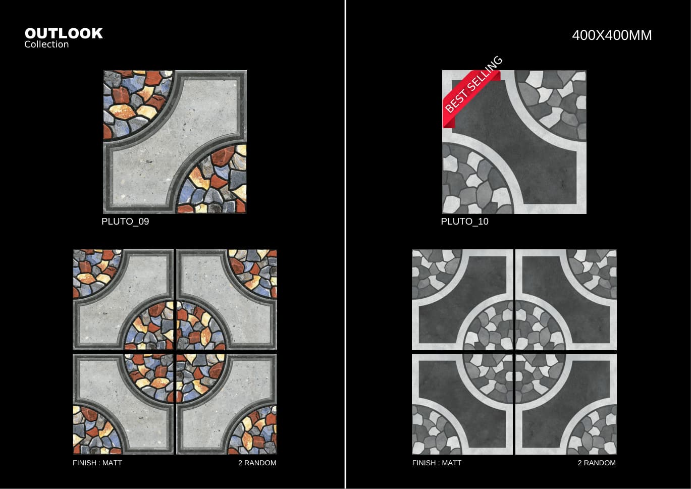 Pluto 400x400mm outdoor tile