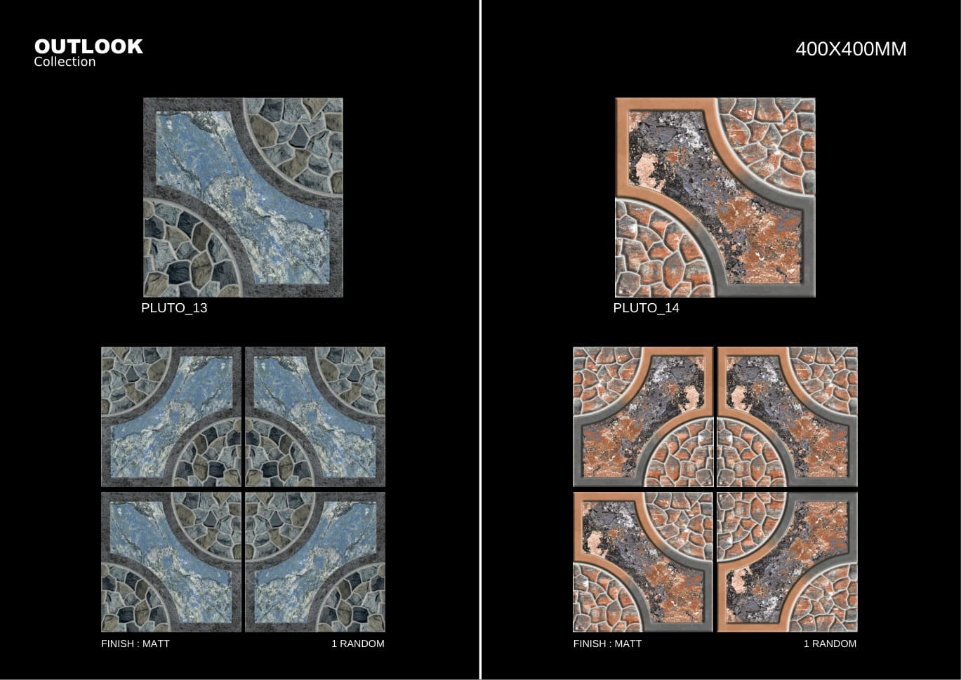 Pluto 400x400mm outdoor tile