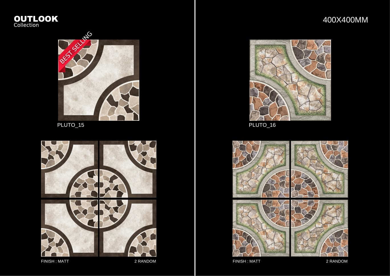 Pluto 400x400mm outdoor tile