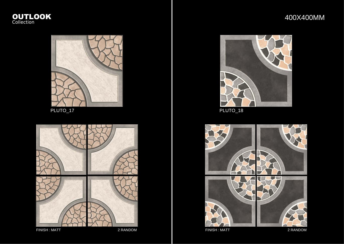Pluto 400x400mm outdoor tile