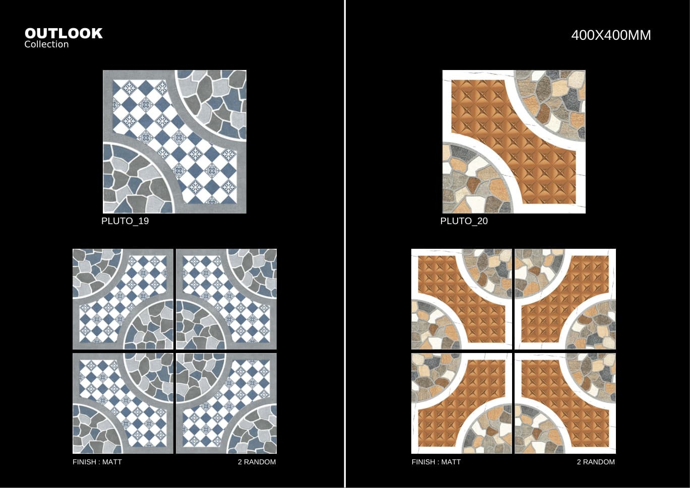 Pluto 400x400mm outdoor tile