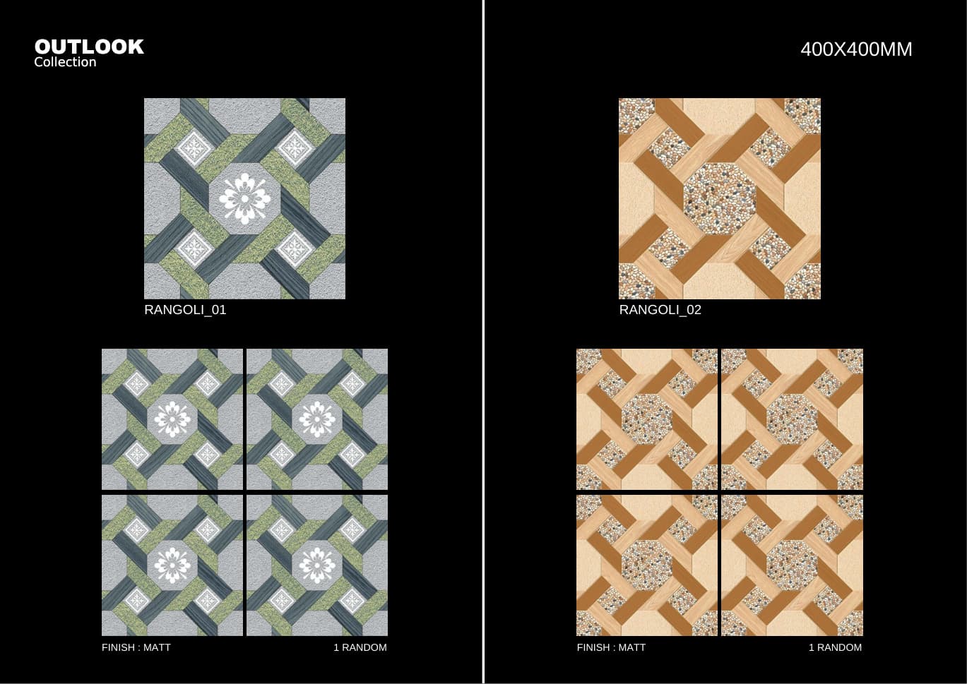 Rangoli 400x400mm outdoor tile