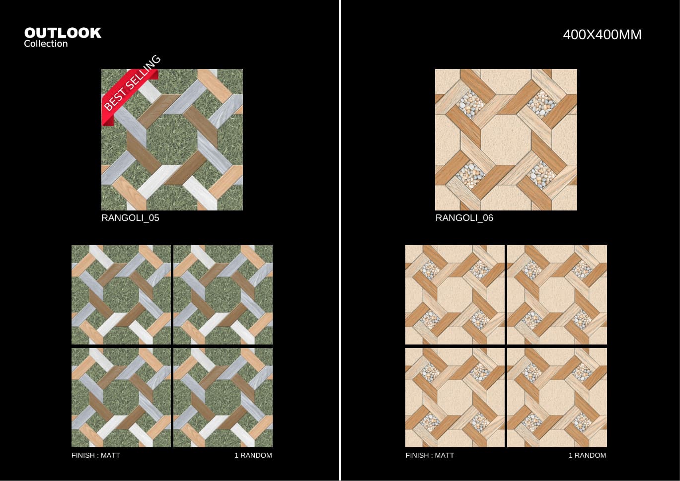Rangoli 400x400mm outdoor tile