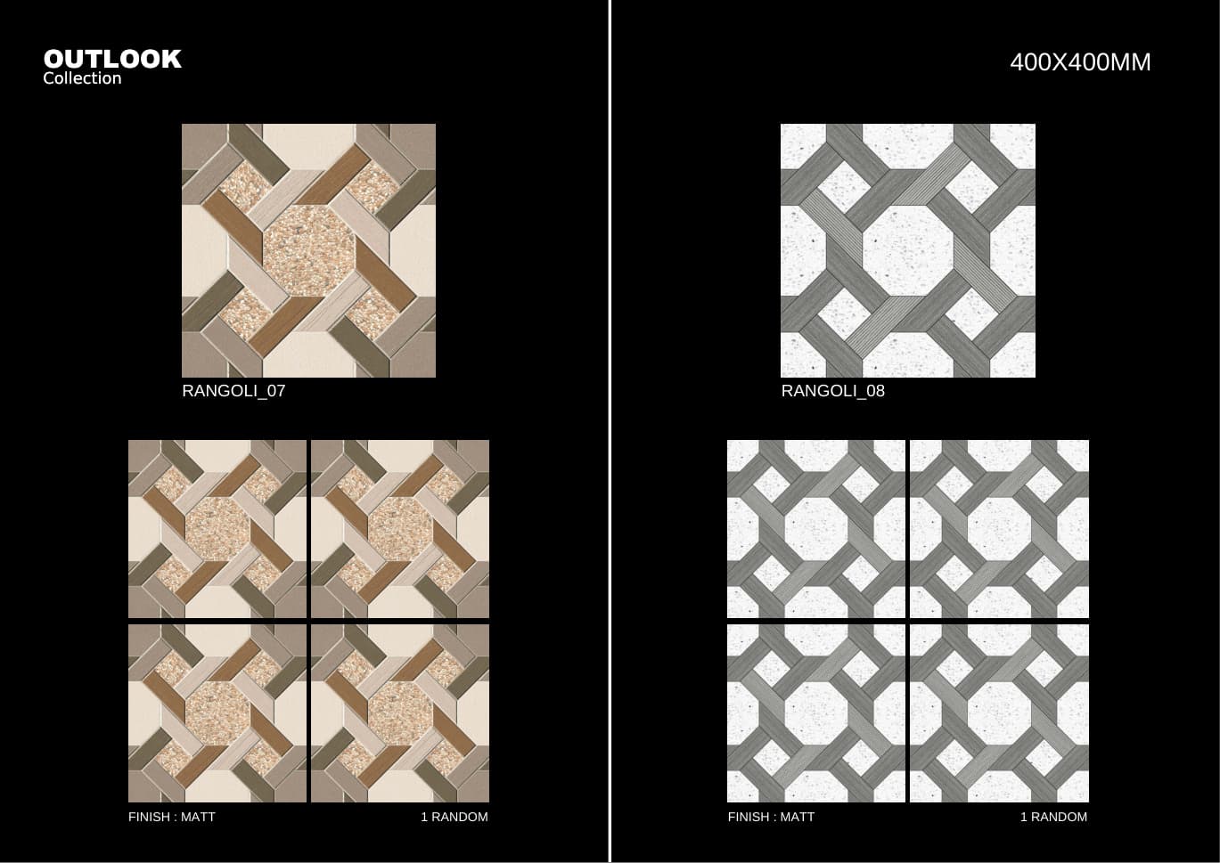 Rangoli 400x400mm outdoor tile