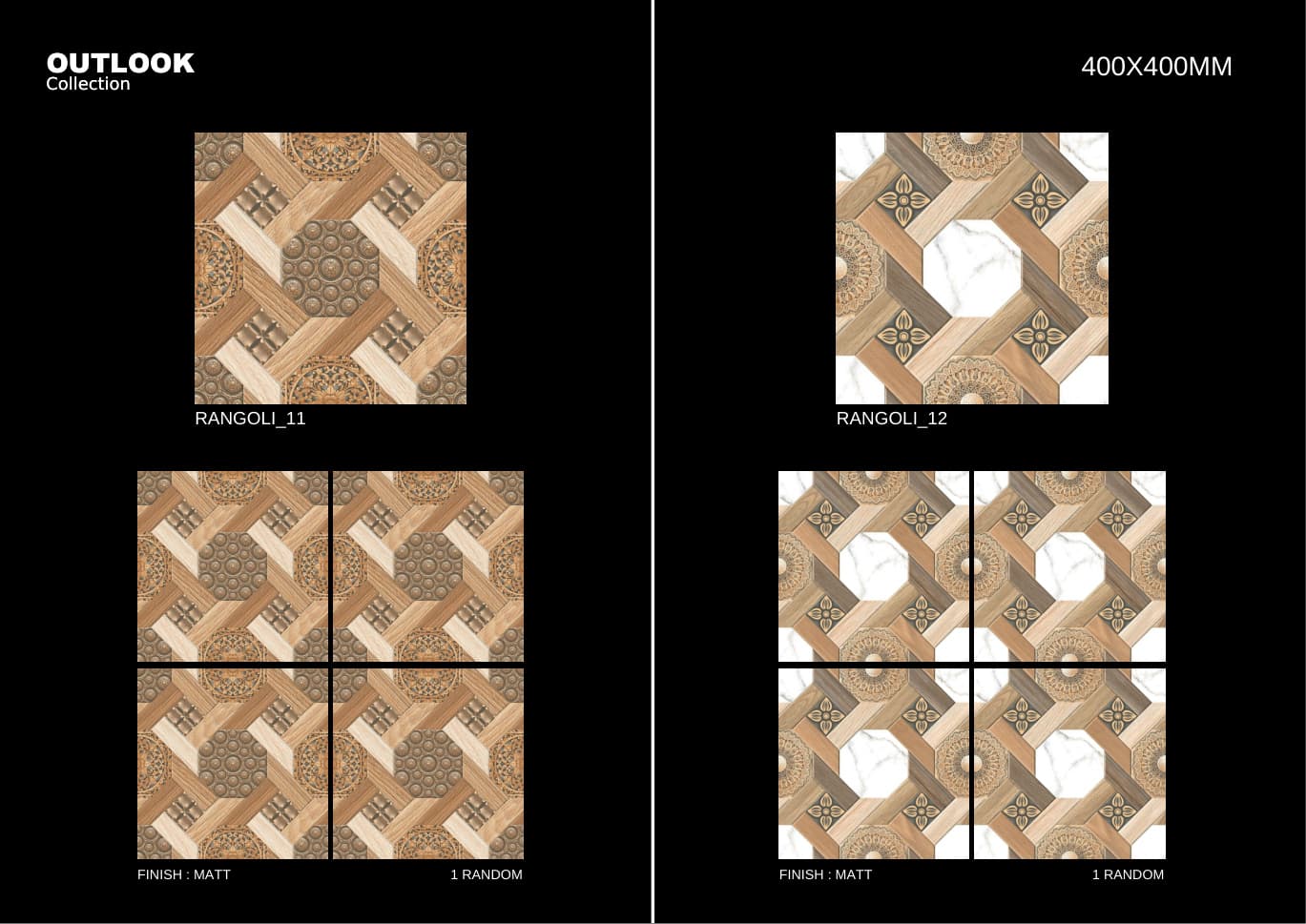 Rangoli 400x400mm outdoor tile