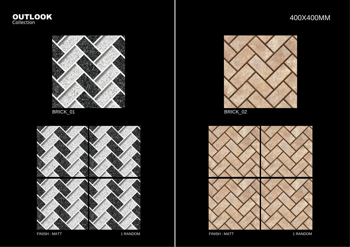 Brick 400x400mm outdoor tile
